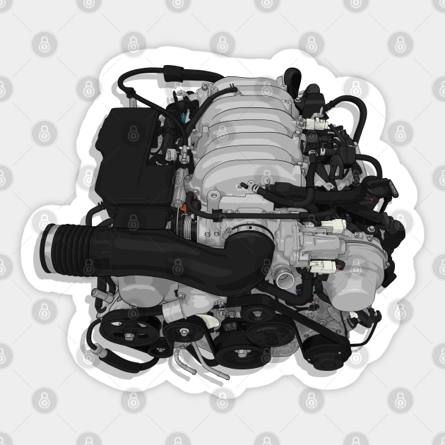 1UZ FE VVTI Engine - 1uz - Sticker | TeePublic